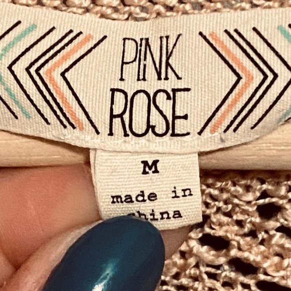 Pink Rose Peach Lace Knit Sweater - Picture 6 of 9